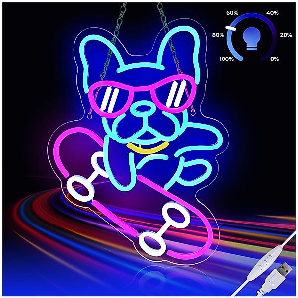 MUPOO LED Dekolicht LED-Neonschild,Dackel Skateboard Hund,LED günstig online kaufen