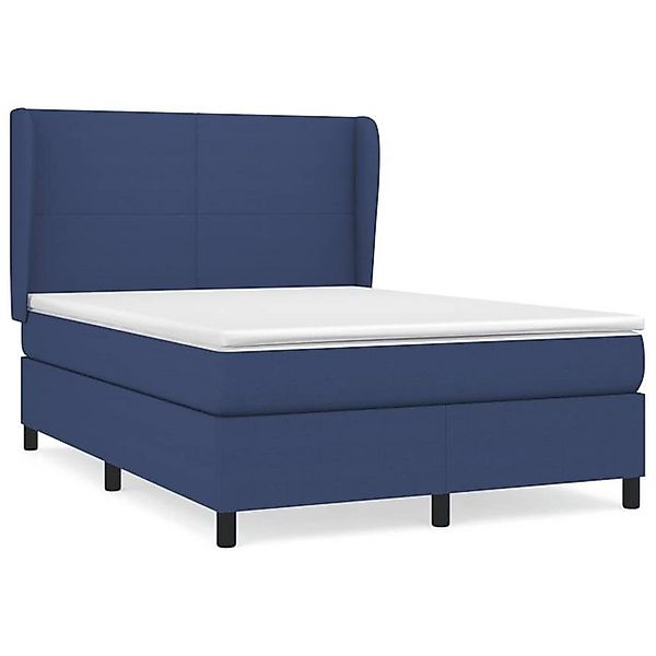 vidaXL Boxspringbett mit Matratze Blau 140x200 cm Stoff1394370 günstig online kaufen