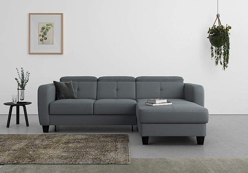 sit&more Ecksofa "Belluci L-Form" inklusive Federkern, wahlweise mit Bettfu günstig online kaufen