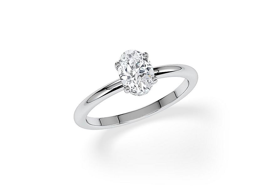 Adam & Eve Diamantring 750/- Gold - großer Diamant 1,00ct + 12 x 0,07ct Bri günstig online kaufen