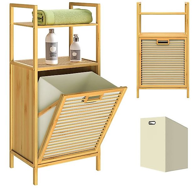 Casaria Wäschekorb (1 St), Badregal Stehend Bambus mit Wäschebox Wäschesamm günstig online kaufen