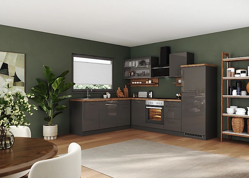 KOCHSTATION Winkelküche "KS-Milan" Stellbreite 280/220 cm, viel Stauraum, w günstig online kaufen