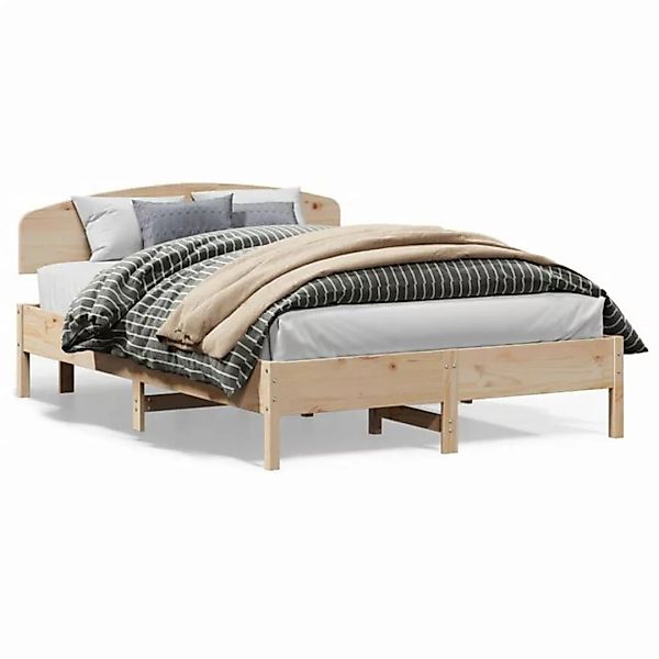 vidaXL Bett Massivholzbett mit Kopfteil 140x200 cm Kiefer günstig online kaufen