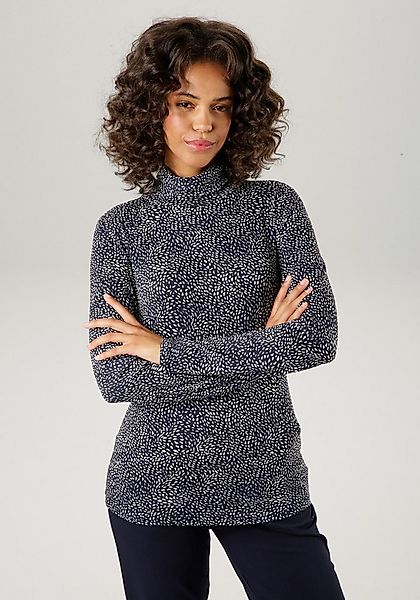 Aniston CASUAL Rollkragenshirt mit graphischem Allover-Druck günstig online kaufen