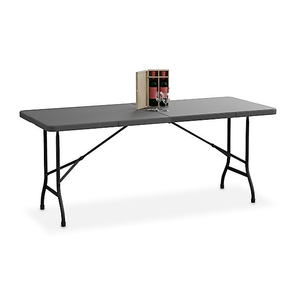 relaxdays Gartentisch klappbar, Grau günstig online kaufen