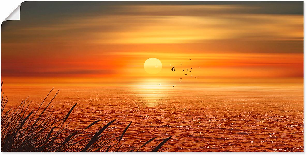 Artland Wandbild "Sonnenuntergang über dem Meer", Sonnenaufgang & -untergan günstig online kaufen