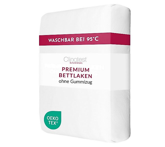 Clinotest Bettlaken ohne Gummizug in verschiedenen Größen, 100% Baumwolle, günstig online kaufen