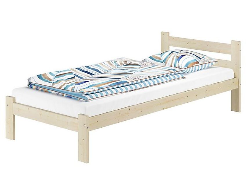 ERST-HOLZ Bett Massivhozbett Gästebett Einzelbett 90 x 200 Fichte lackiert, günstig online kaufen