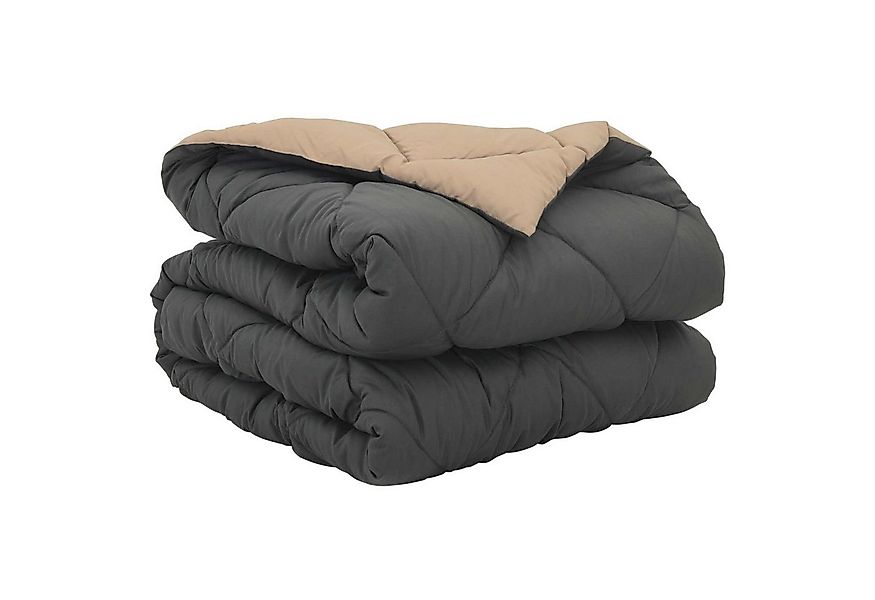 vidaXL Baumwollbettdecke Ganzjahresbettdecke Anthrazit und Taupe 135 x 200 günstig online kaufen