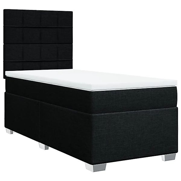vidaXL Boxspringbett mit Matratze Schwarz 100x200 cm Stoff 3292701 günstig online kaufen
