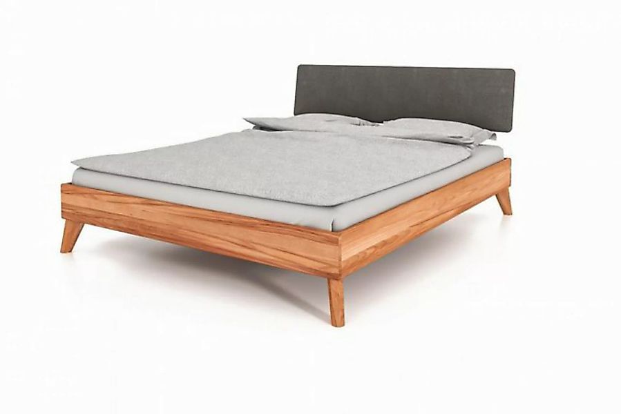 Natur24 Einzelbett Bett Gerg 4 Sonderlänge 100x210 Kernbuche Polsterkopftei günstig online kaufen