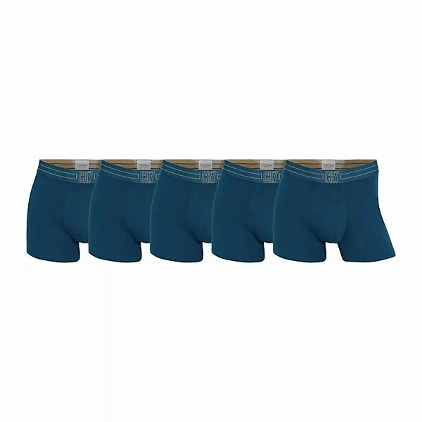 CR7 Herren Boxer Shorts, 5er Pack - Trunks, Organic Cotton Stretch Blau L günstig online kaufen