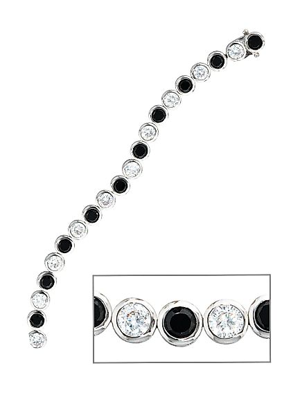 JOBO Silberarmband "Armband mit Zirkonia", 925 Silber rhodiniert 19 cm günstig online kaufen