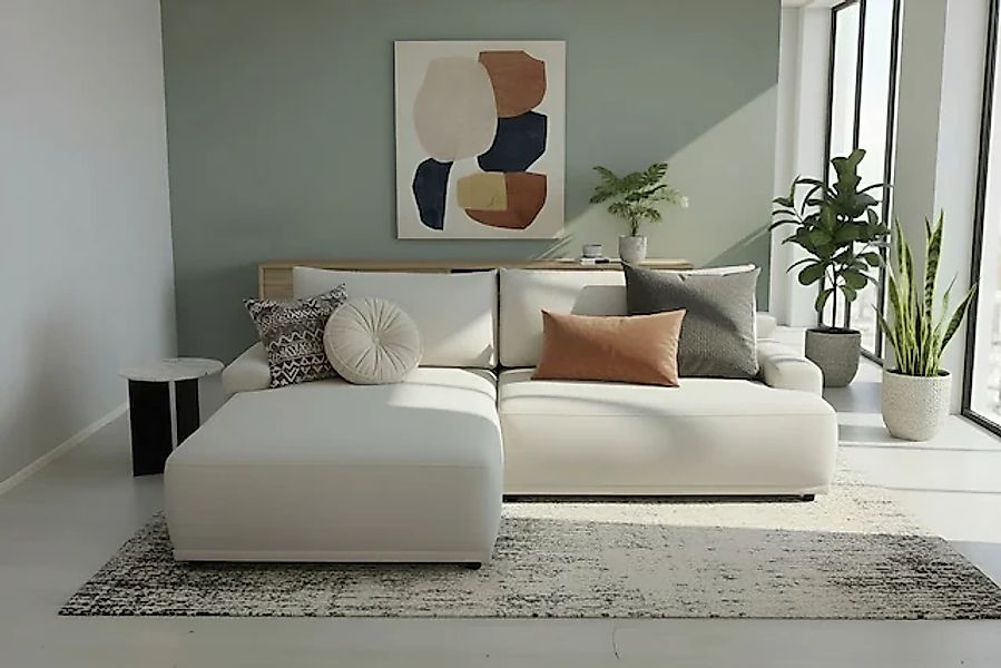 TRENDMANUFAKTUR Ecksofa »Fordon, Schlafsofa mit Bettkasten, Couch in L-Form günstig online kaufen