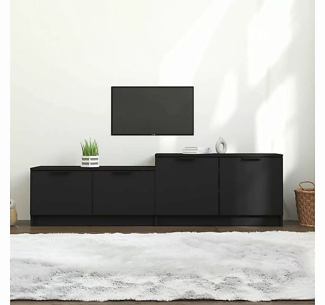 furnicato TV-Schrank Schwarz 158,5x36x45 cm Holzwerkstoff günstig online kaufen
