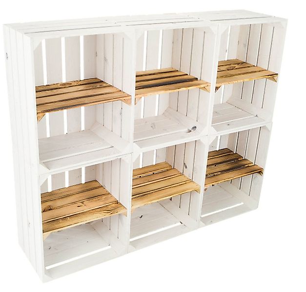 Kistenkolli Altes Land Allzweckkiste 6er set"Johanna" WEISS mit geflammter günstig online kaufen