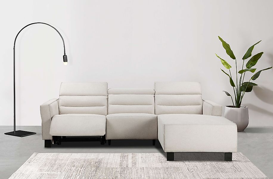 Places of Style Ecksofa »Carpari, L-Form, 263 cm, manuelle o. elektrische R günstig online kaufen