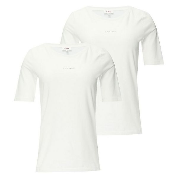 s.Oliver T-Shirt Label-Shirt (2-tlg) kurzarm, Rundhals, Logo, im 2er Pack günstig online kaufen