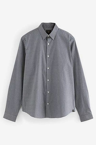 Next Langarmhemd Bedrucktes Oxford-Langarmhemd mit Stretch (1-tlg) günstig online kaufen