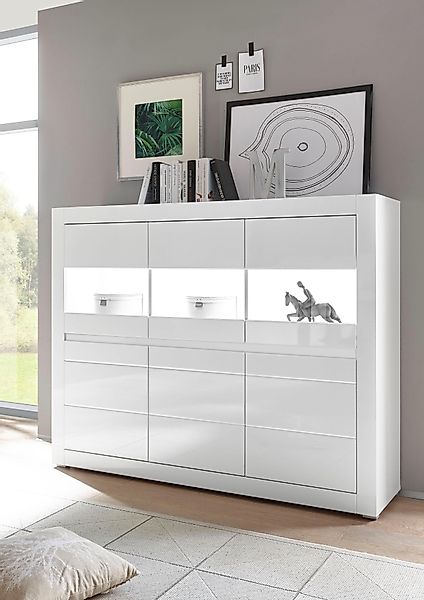 INOSIGN Highboard "Carat", Breite 164 cm, Blende in weiß und betonfarben im günstig online kaufen