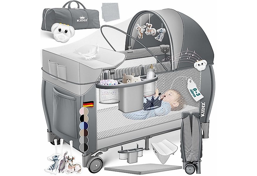 KIDIZ Baby-Reisebett, Babybett Kombi Set mit Matratze & Wickelauflage ab Ge günstig online kaufen