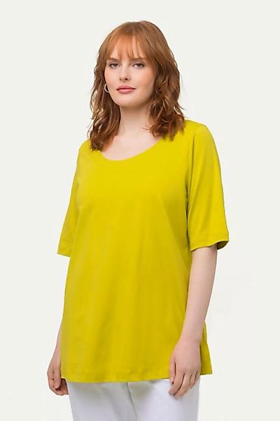Ulla Popken Rundhalsshirt T-Shirt A-Line Rundhals 1/2-Arm Pima Cotton günstig online kaufen
