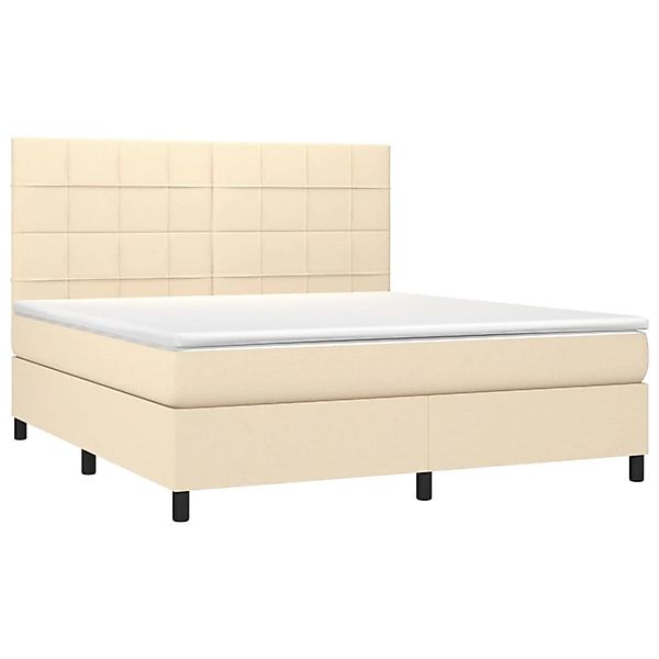 vidaXL Boxspringbett mit Matratze & LED Creme 180x200 cm Stoff 3134898 günstig online kaufen