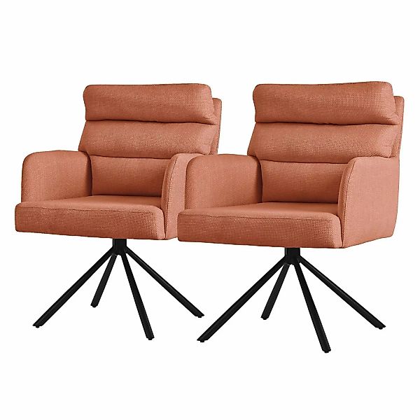 ML-Design Esszimmerstühle Drehbar 2Er Set Orange Arm Rückenlehne Auto-Posit günstig online kaufen
