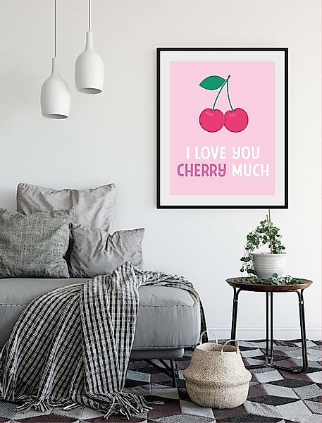queence Bild »I LOVE YOU CHERRY MUCH«, Schriftzug-Humor-Sprüche & Texte-Obs günstig online kaufen