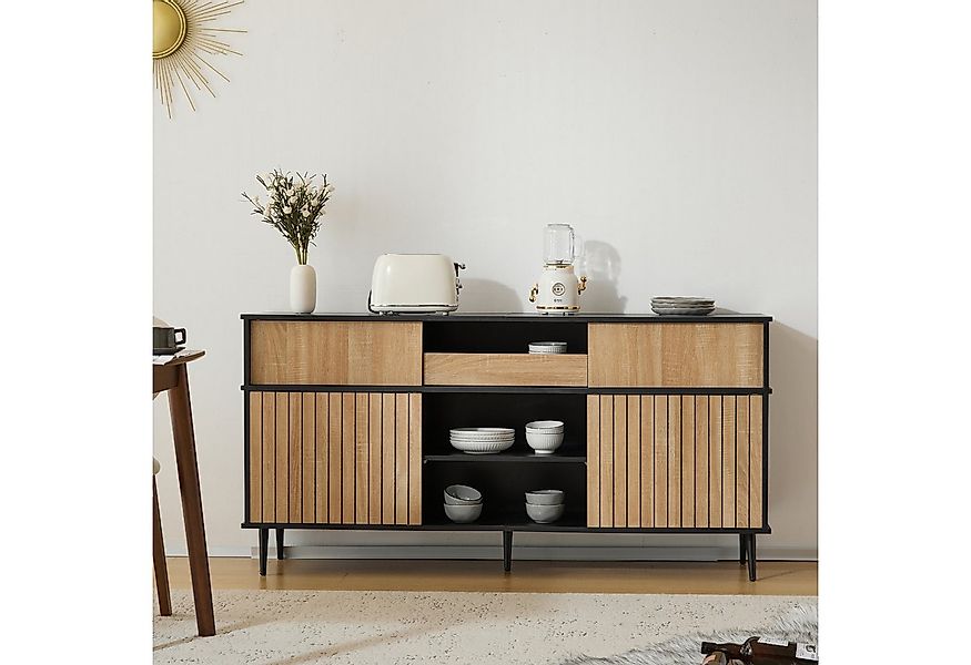 STILVORA Sideboard mit Schiebetüren,Aufwahrungsschrank Beistellschrank mit günstig online kaufen