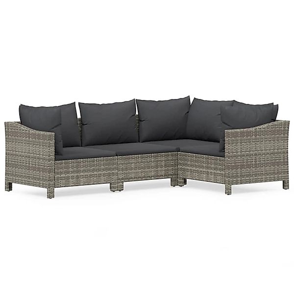 vidaXL Gartenlounge-Set 4-tlg. Garten-Lounge-Set mit Kissen günstig online kaufen