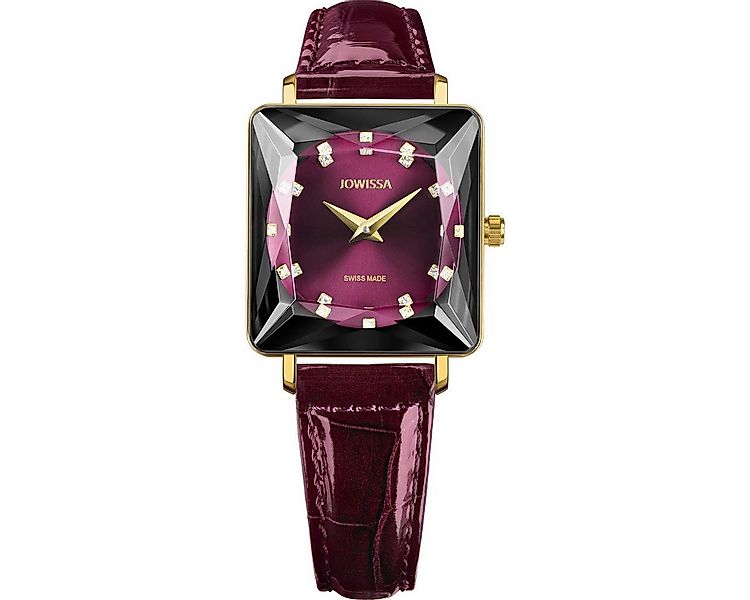 JOWISSA Armband Jowissa Facet Princess Damenuhr J8.062.M Leder dunkelrot (k günstig online kaufen