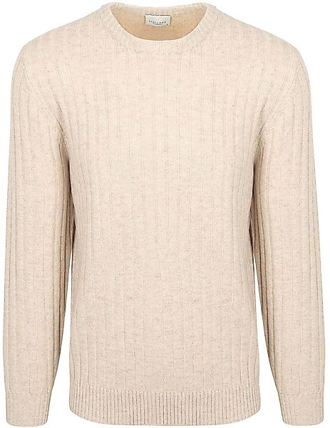 Profuomo Pullover Rib Wool Blend Sand - Größe M günstig online kaufen