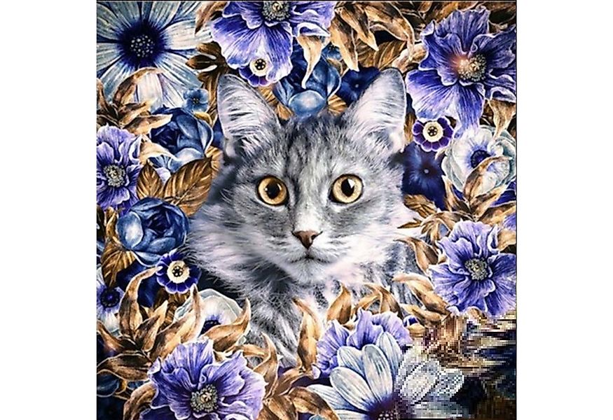 LA CUTE Malen nach Zahlen 5d Diamond Painting Katze mit Blumen Malen nach Z günstig online kaufen