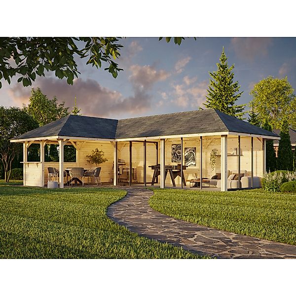 Palmako Pavillon Bianca Set 221 Slide 876 x 588 cm Lackiert Weiß FSC® günstig online kaufen