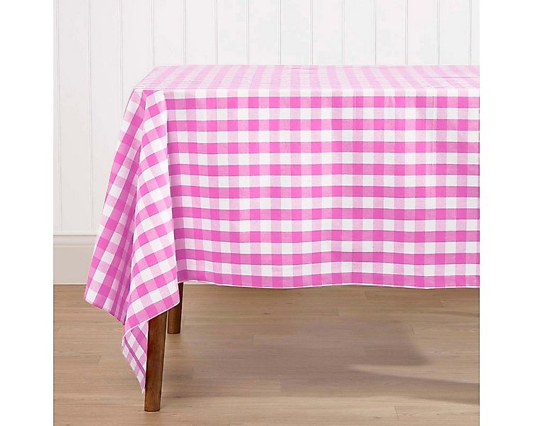 Homescapes Tischdecke Vichy-Karo Tischdecke pink kariert – 137 x 137 cm, 10 günstig online kaufen