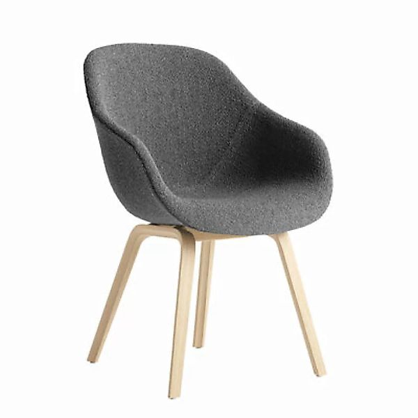 Gepolsterter Sessel About a chair AAC123 textil grau holz natur / Hohe Rück günstig online kaufen
