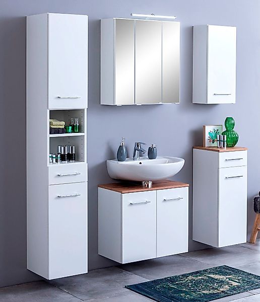 welltime Badmöbel-Set "Avignon" 5 Stk. tlg. mit 3D-Spiegelschrank mit LED-A günstig online kaufen