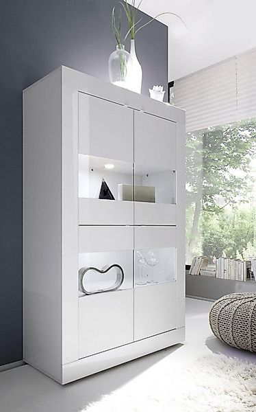 Home affaire Vitrine "Basic Höhe 162 cm, Standvitrine mit 4 Türen - Metallg günstig online kaufen