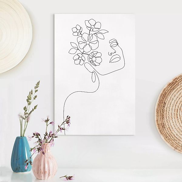 Leinwandbild Line Art - Dreamy Girl Blossom günstig online kaufen