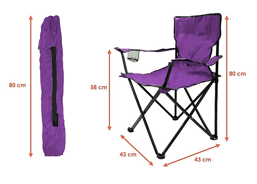 Spetebo Campingstuhl Campingstuhl mit Getränkehalter - günstig online kaufen