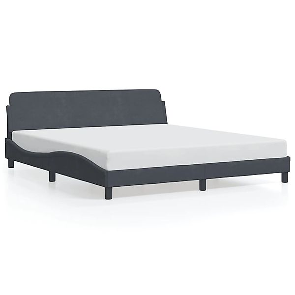 vidaXL Bettgestell Dover Dunkelgrau 180x200 cm Samt 373233 günstig online kaufen