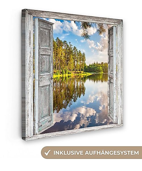 OneMillionCanvasses® Leinwandbild Wasser - Landschaft - Fenster - Aussicht, günstig online kaufen
