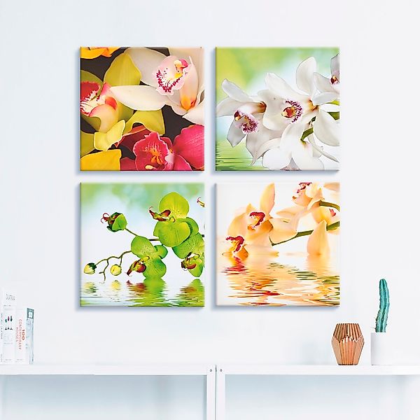 Artland Leinwandbild »Orchideen Blumen«, Blumen, (4 St.), 4er Set, verschie günstig online kaufen