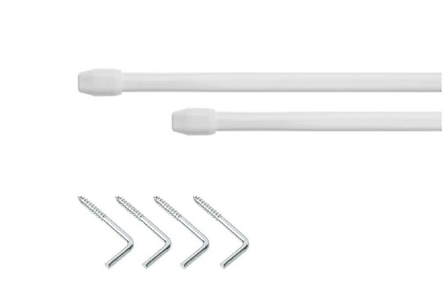 Clever-Kauf-24 Vitragenstange Vitragestange 2er Set weiß ausziehbar 40-60, günstig online kaufen