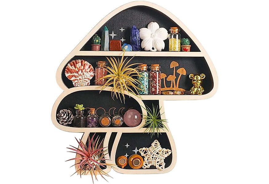 Refttenw Wandregal Wandmontiertes Rack,Mushroom Kristallanzeige,Aufbewahrun günstig online kaufen