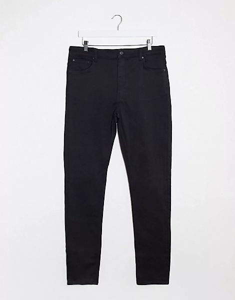 Weekday – Body – Hoch geschnittene enge Jeans in Schwarz, erweiterte Größen günstig online kaufen