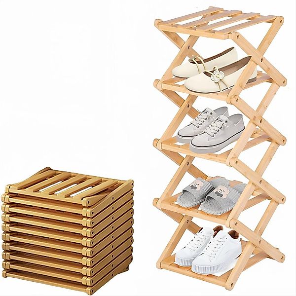 KingLux Schuhregal Bambus Vertikales Schuhregal klein günstig online kaufen