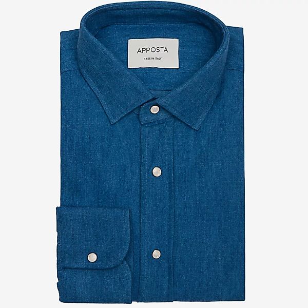 Hemd  einfarbig  marineblau baumwolle denim, kragenform  modernisierter spi günstig online kaufen