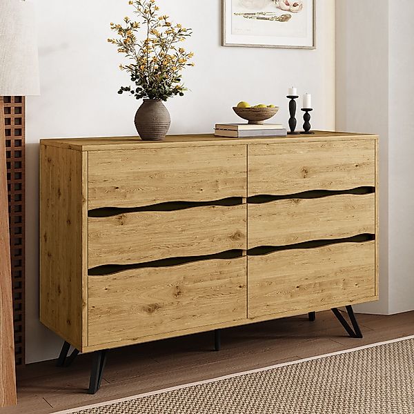 Merax Sideboard in Holzoptik (Für Wohnzimmer, günstig online kaufen
